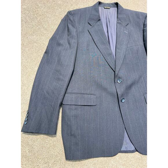 Vintage Coburne Square Gray Pinstripe Wool Single Breasted Suit Set – Chest 46 - Picture 3 of 12